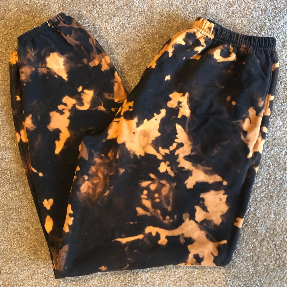 Bleach Dyed Black Jogger Sweats